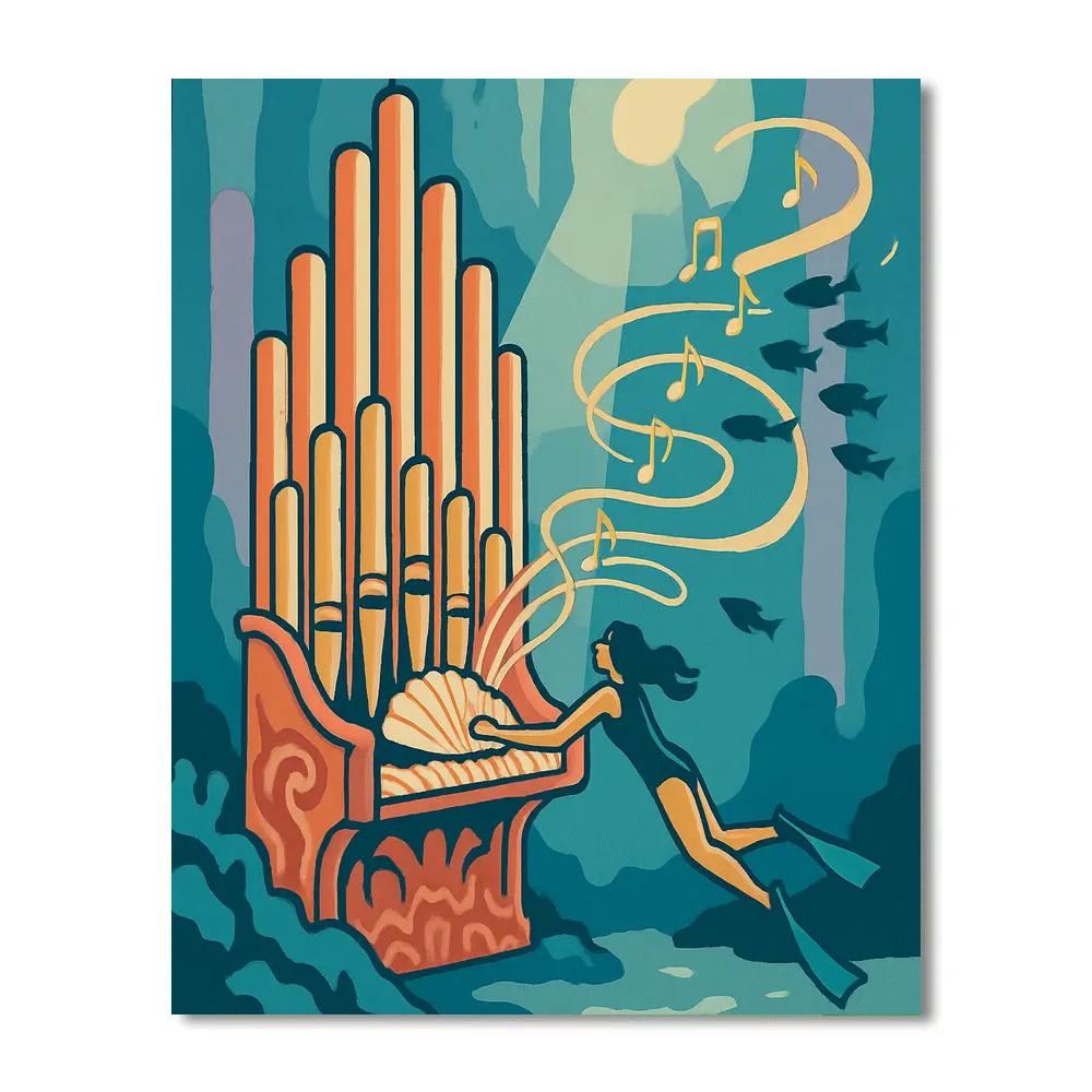 Coral Pipe Organ With Music Tides paint by numbers