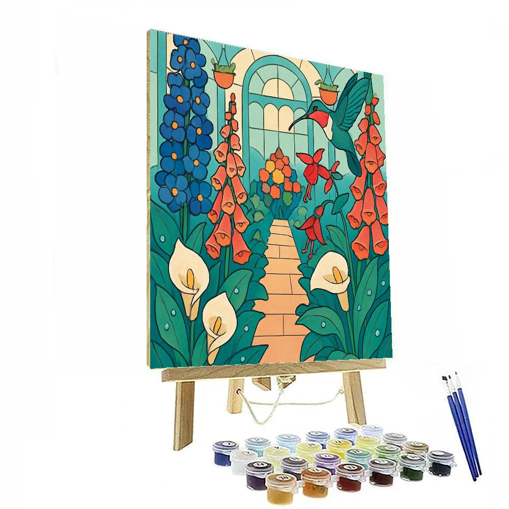 Cathedral Window Flowers Mosaic Garden paint by numbers