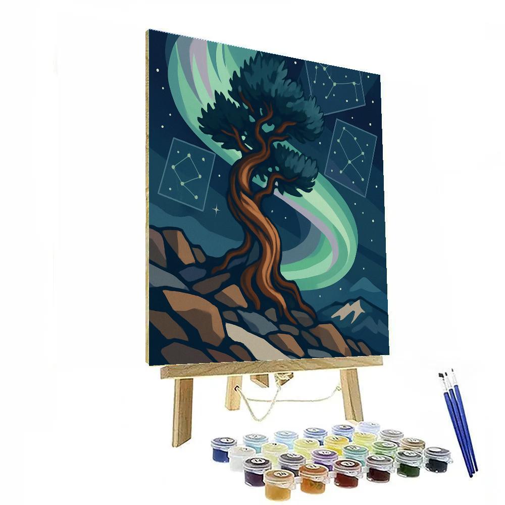 Aurora Laced Tree Observatory paint by numbers