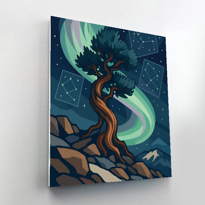 Aurora Laced Tree Observatory paint by numbers