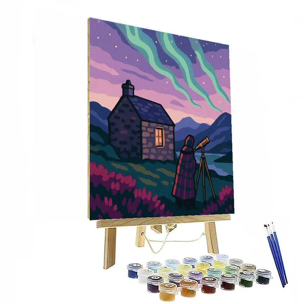 Stargazer Bothy In Scotland Twilight Numbered painting kits