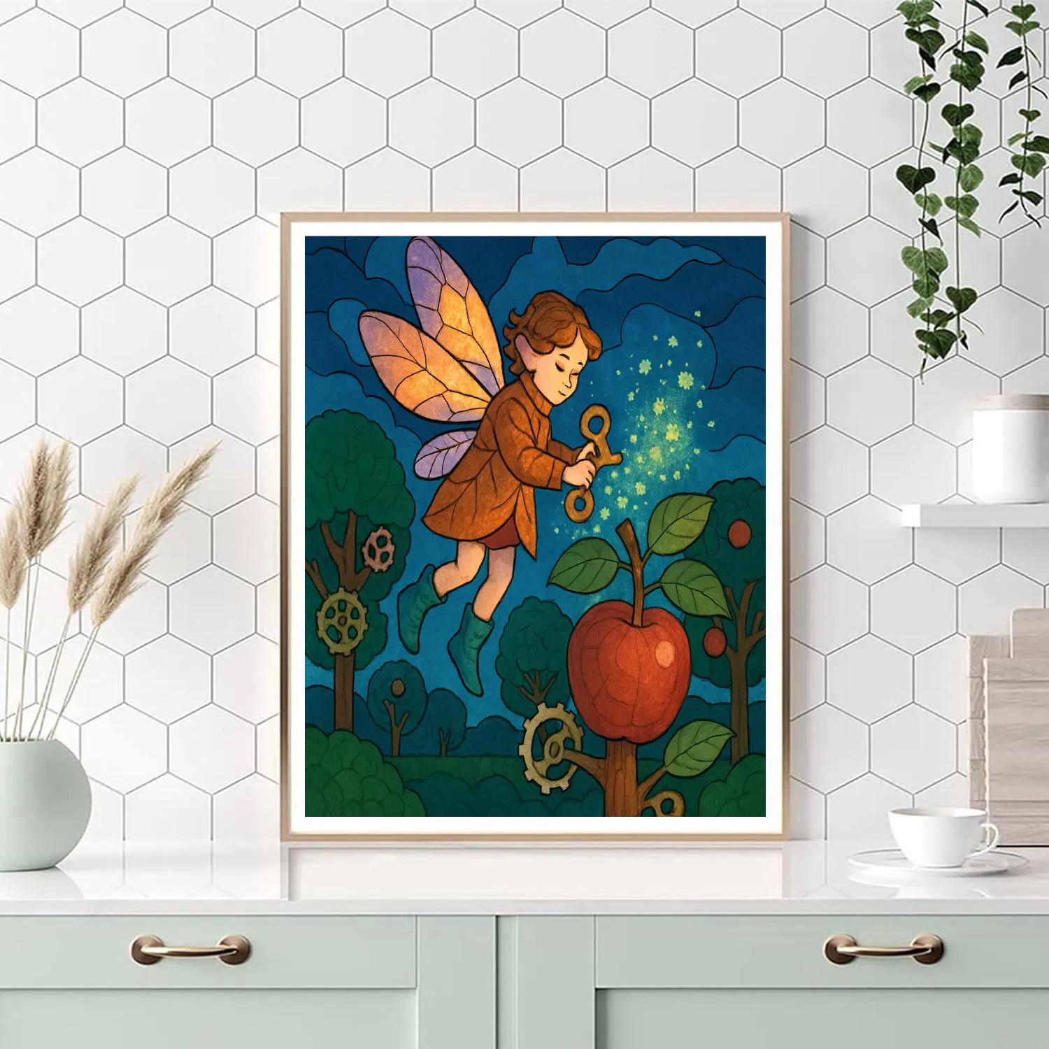 Clockwork Orchard Fairy Paint by numbers art