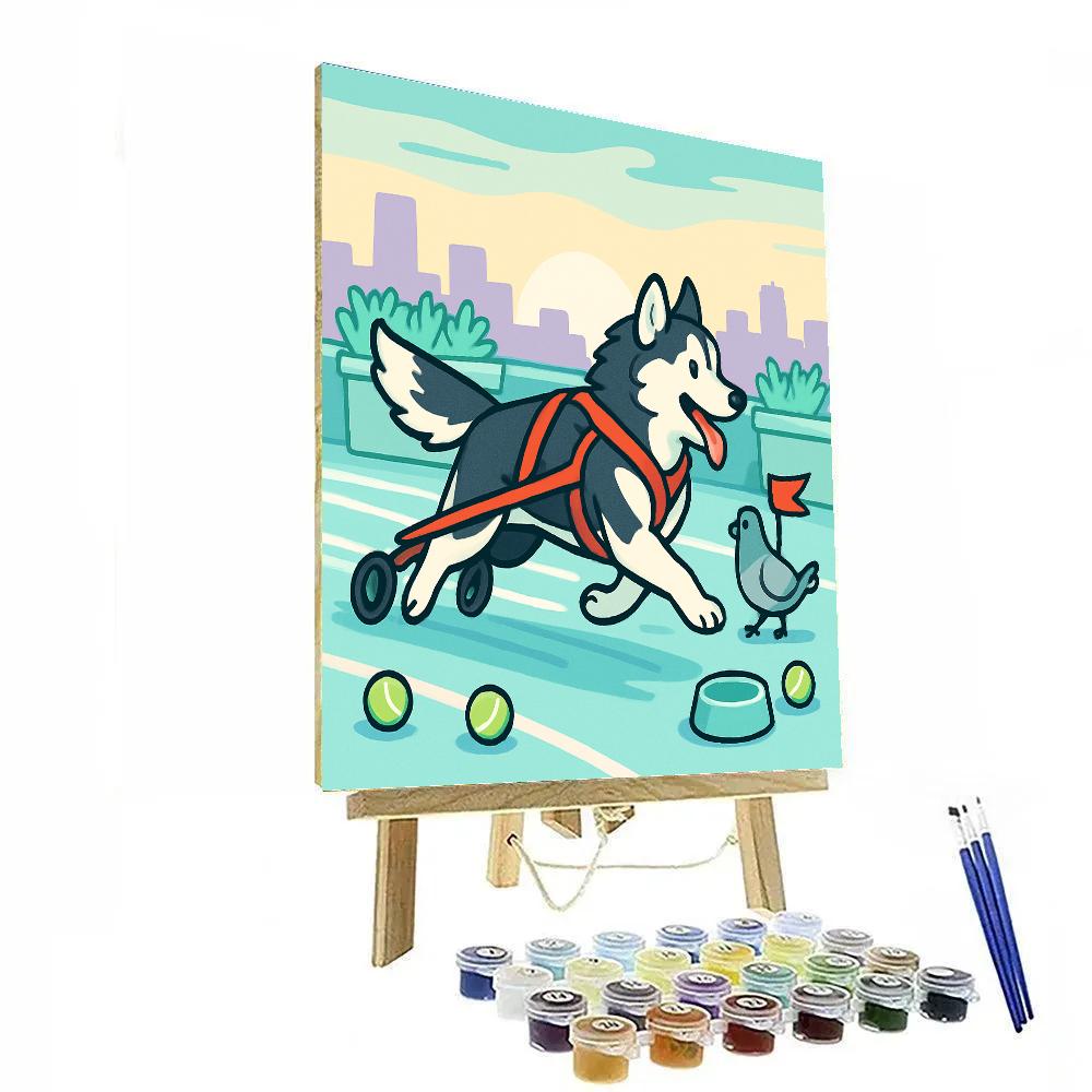 Skyline Sled Dog Dream painting number kit