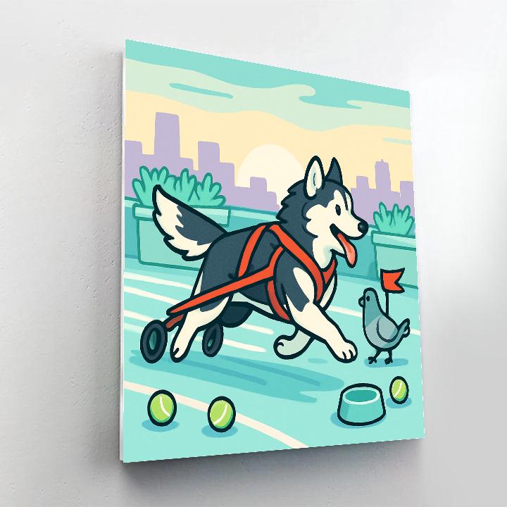 Skyline Sled Dog Dream painting number kit