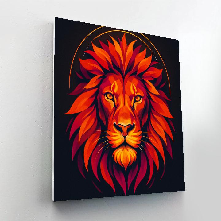 Solar Crown Lion Symmetry Painting by numbers kit