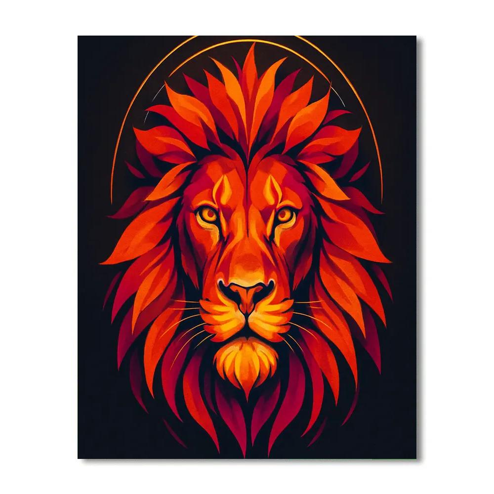 Solar Crown Lion Symmetry Painting by numbers kit