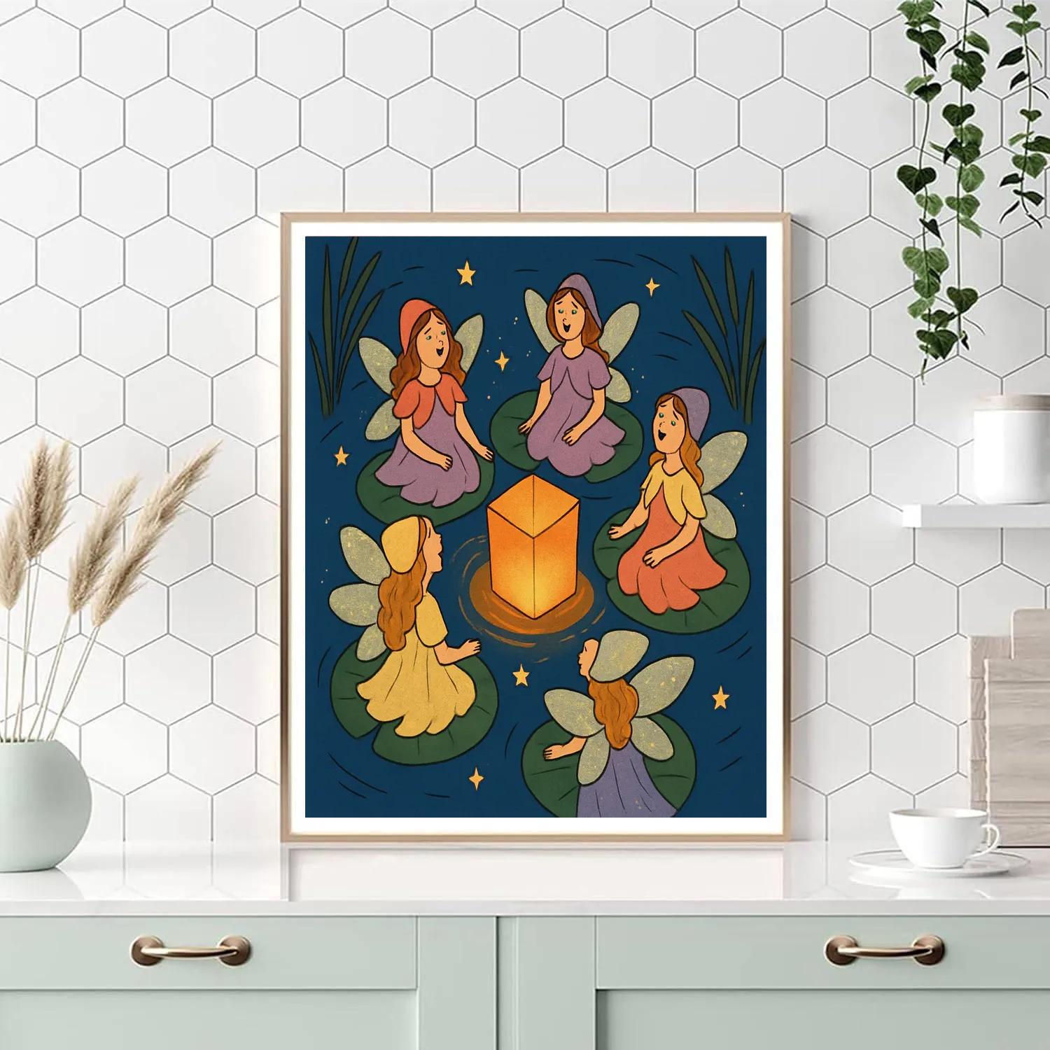 Lantern Lake With Fairy Chorus painting number kit