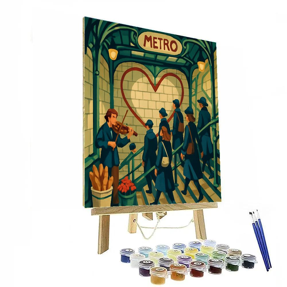 Metro Mosaic With Paris Heartbeat painting number kit