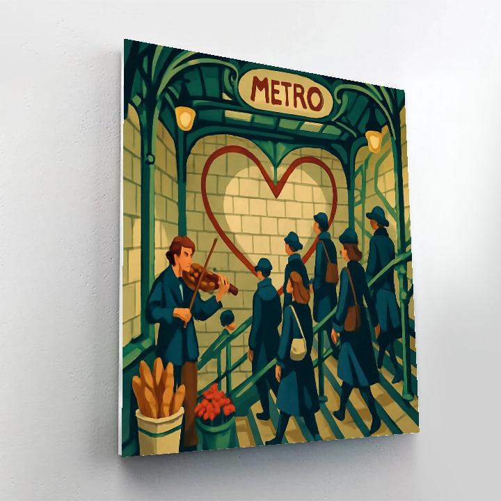 Metro Mosaic With Paris Heartbeat painting number kit