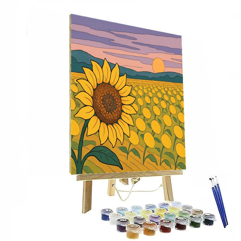 Wind Lanterns In A Sunflower Field Paint by numbers kits