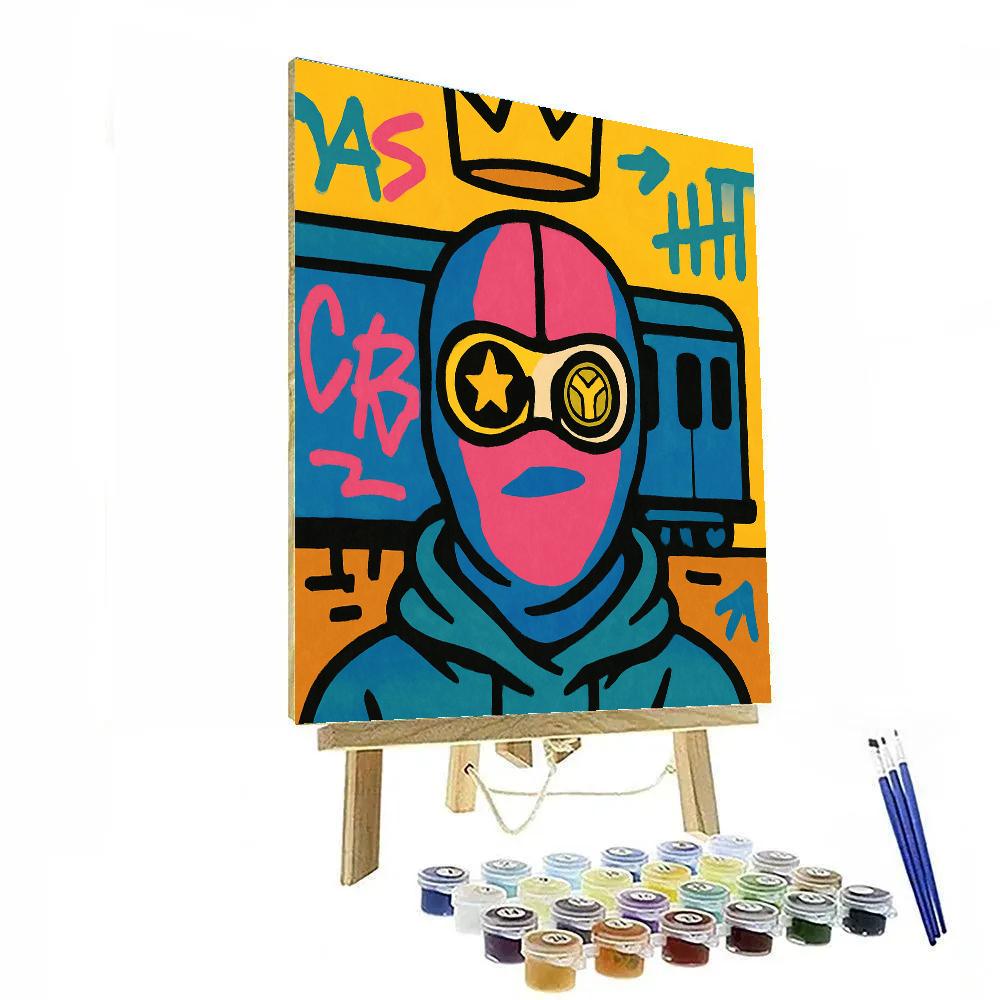 Subway Oracle In Basquiat Neon paint by numbers