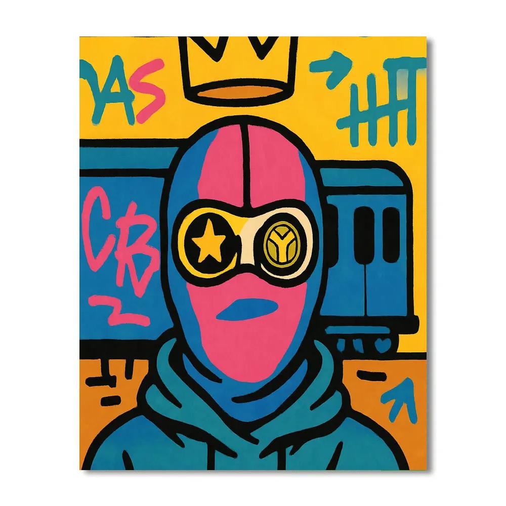 Subway Oracle In Basquiat Neon paint by numbers
