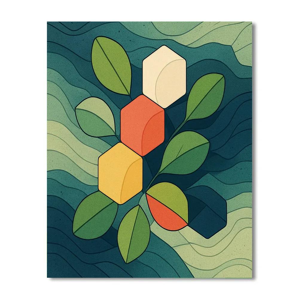 Tessellated Orchard Abstract Paint by numbers art