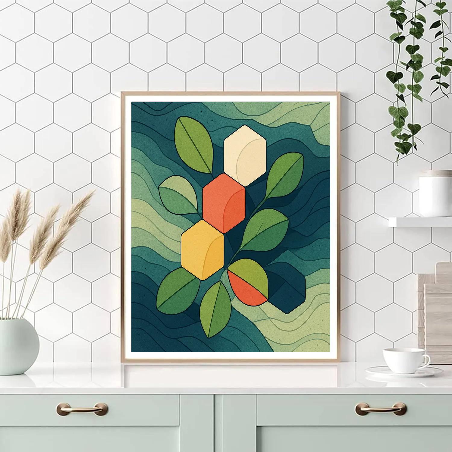 Tessellated Orchard Abstract Paint by numbers art