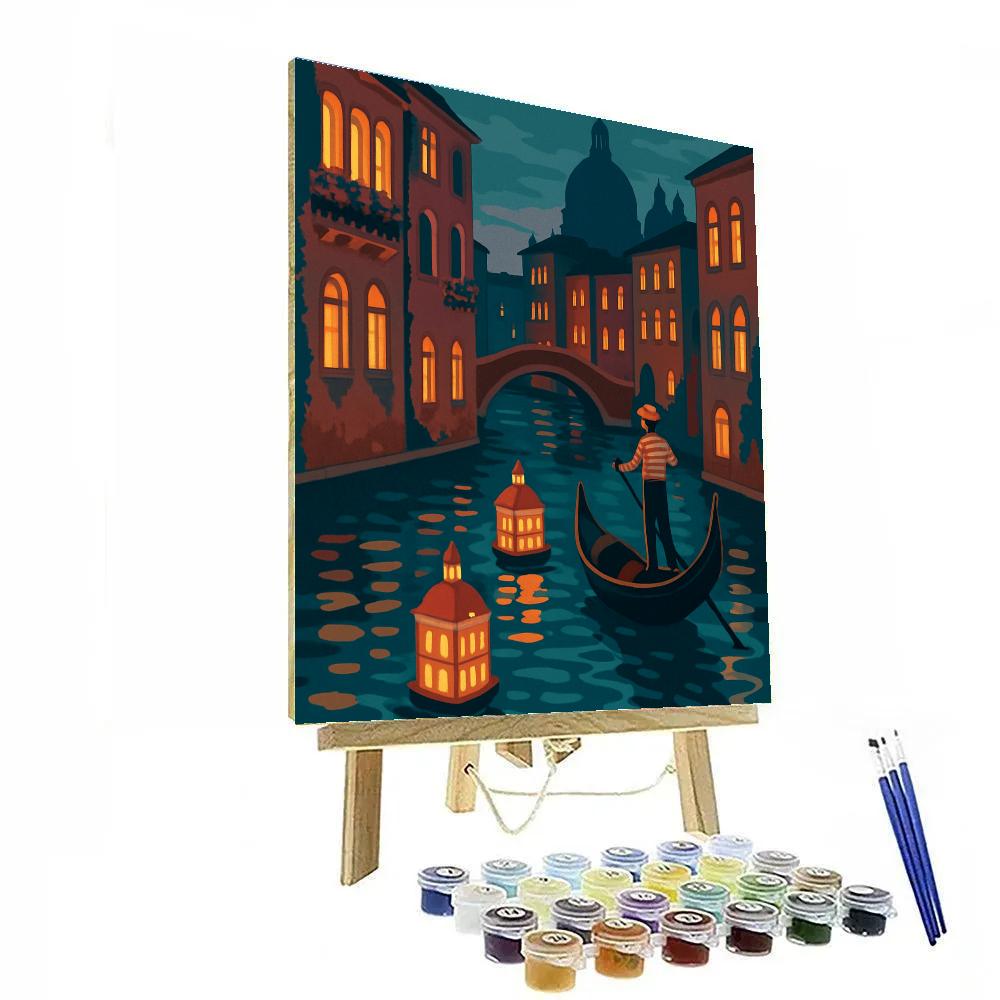 Lantern Festival Over Venice Canals Numbered painting kits