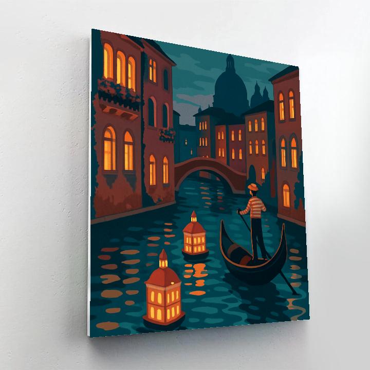 Lantern Festival Over Venice Canals Numbered painting kits