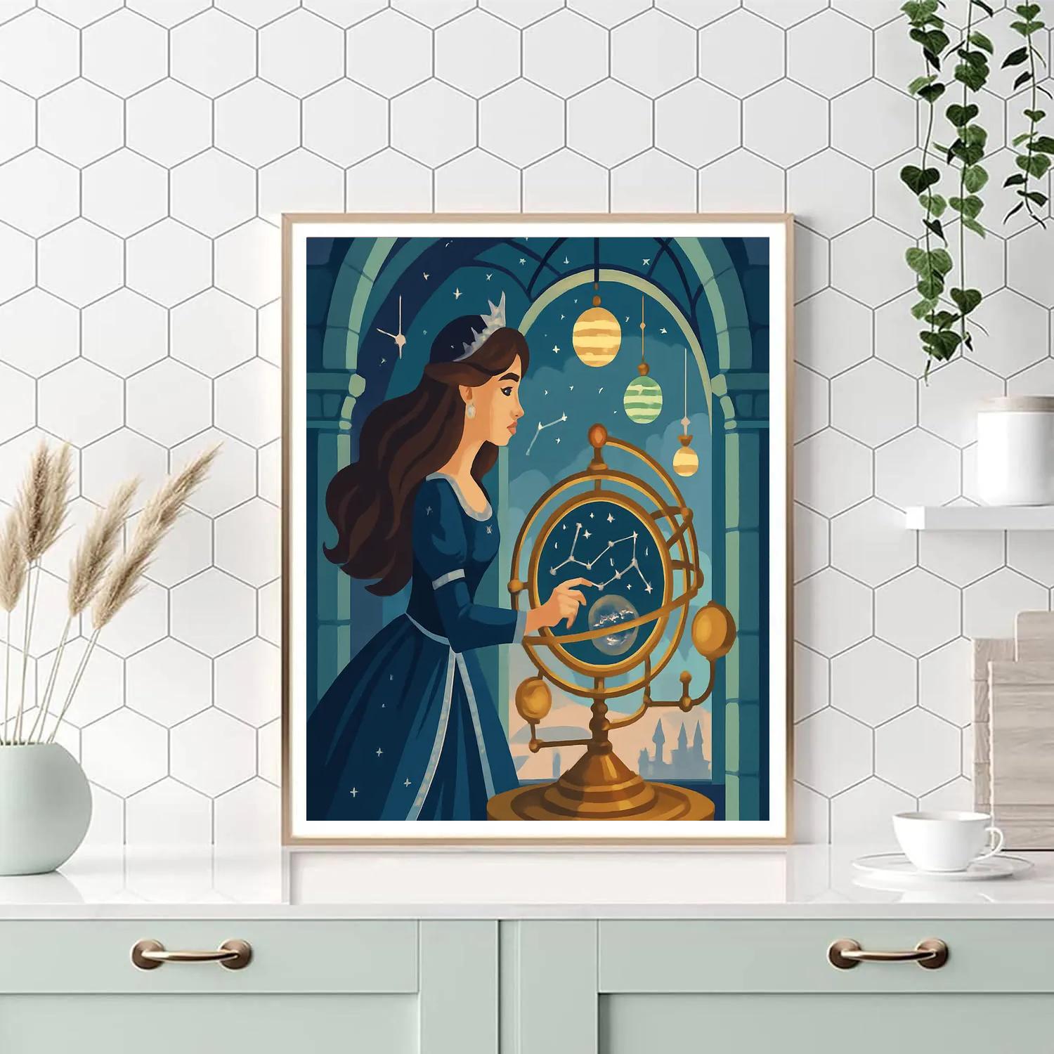 Moonlit Orrery Princess Observatory painting number kit