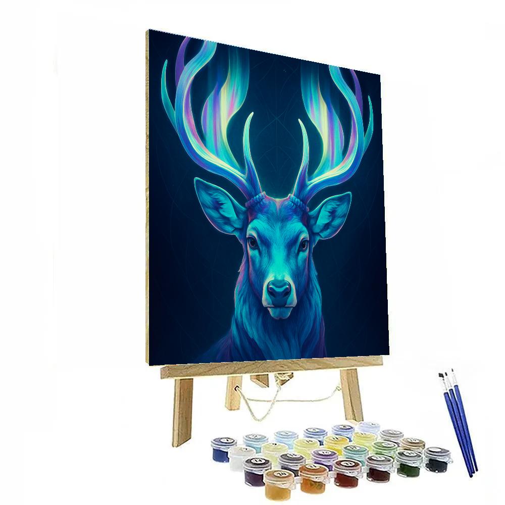 Aurora Antlers Deer Portrait Paint by numbers art
