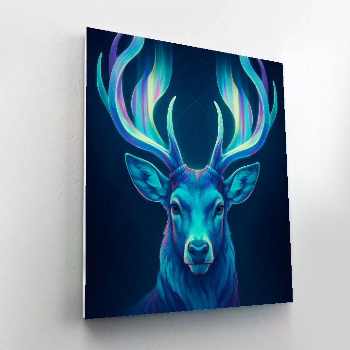 Aurora Antlers Deer Portrait Paint by numbers art