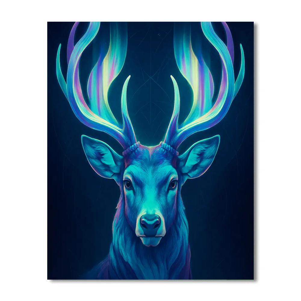 Aurora Antlers Deer Portrait Paint by numbers art