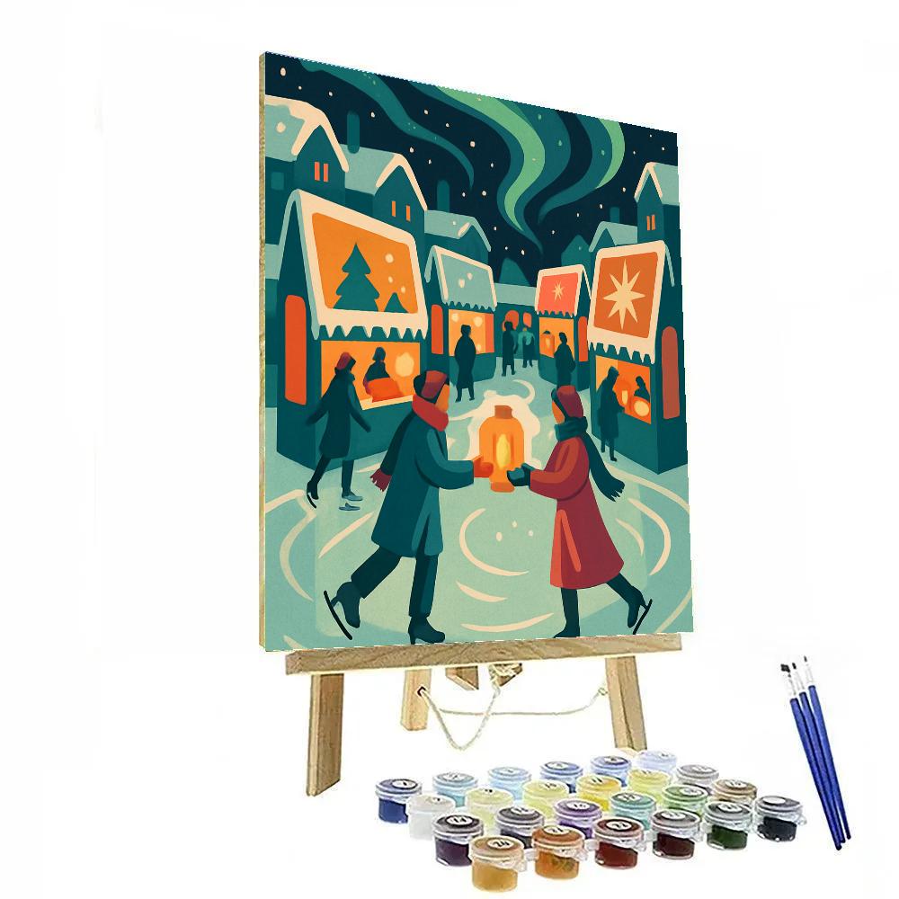 Aurora Postcards In Winter Market Paint by numbers art