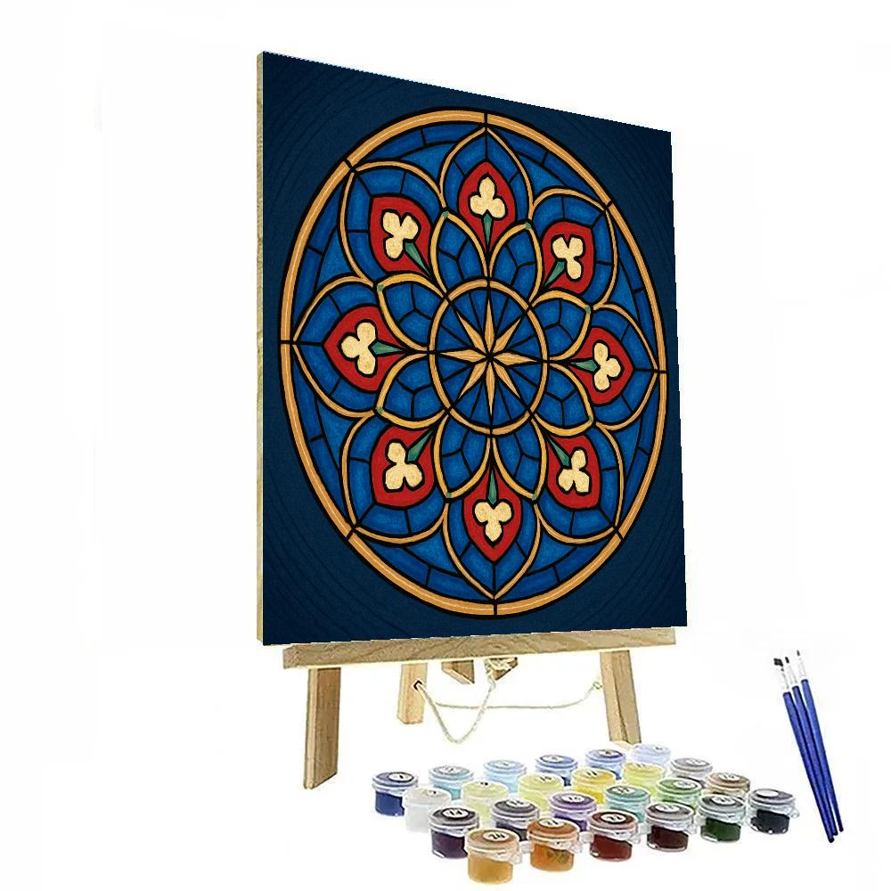 Cathedral Rose Window Mandala Paint by numbers art