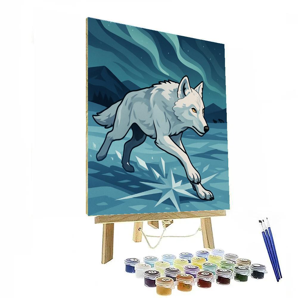 Tundra Compass Wolf Chase Paint by numbers art