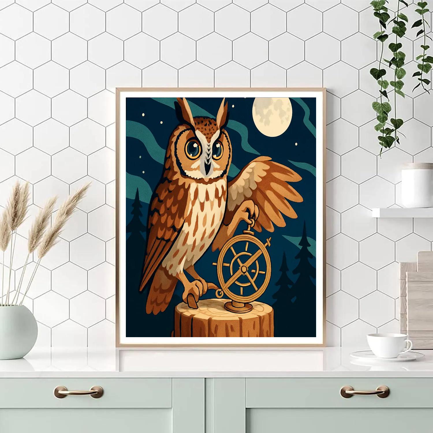 Clockwork Constellation Owl Paint by numbers kits