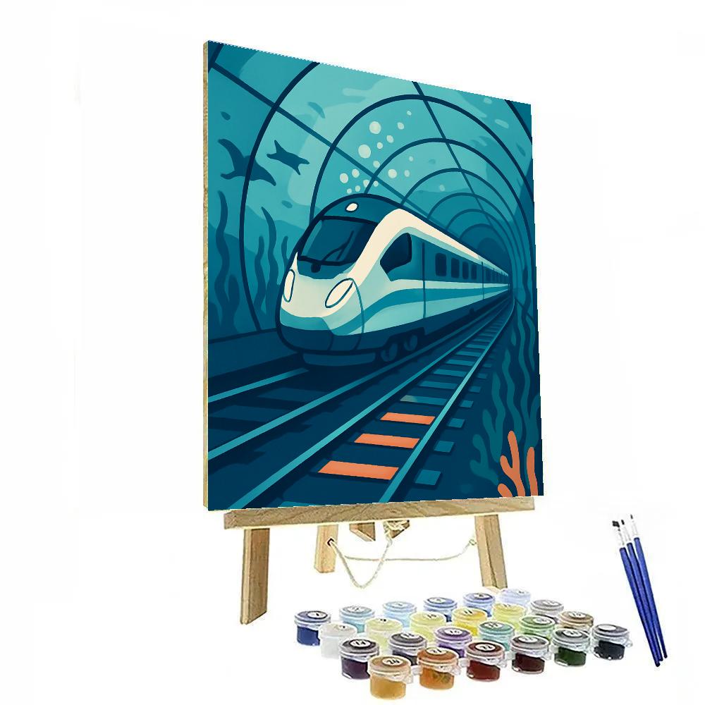 Subsea Glass Tunnel Train Run Number painting