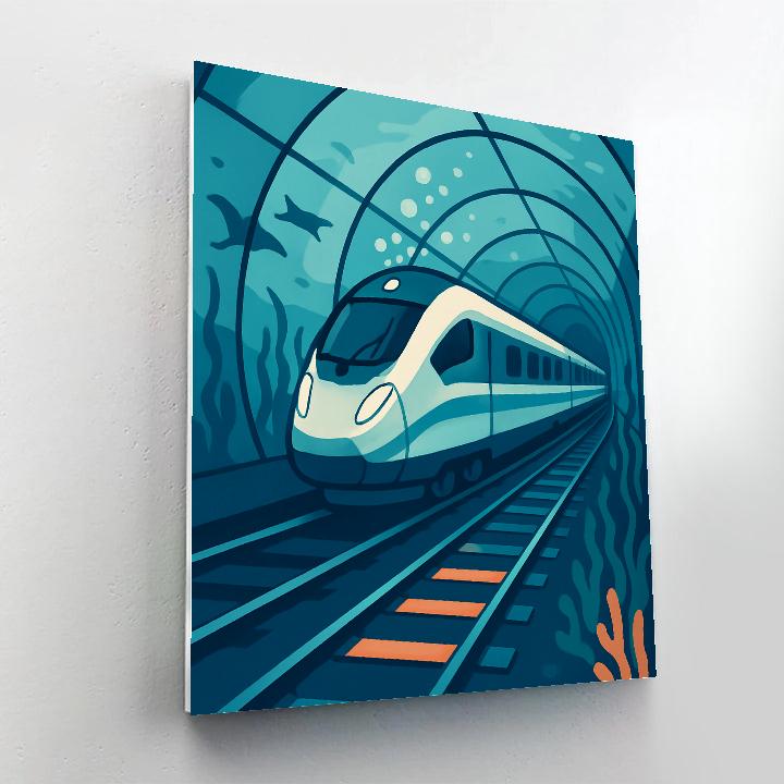 Subsea Glass Tunnel Train Run Number painting