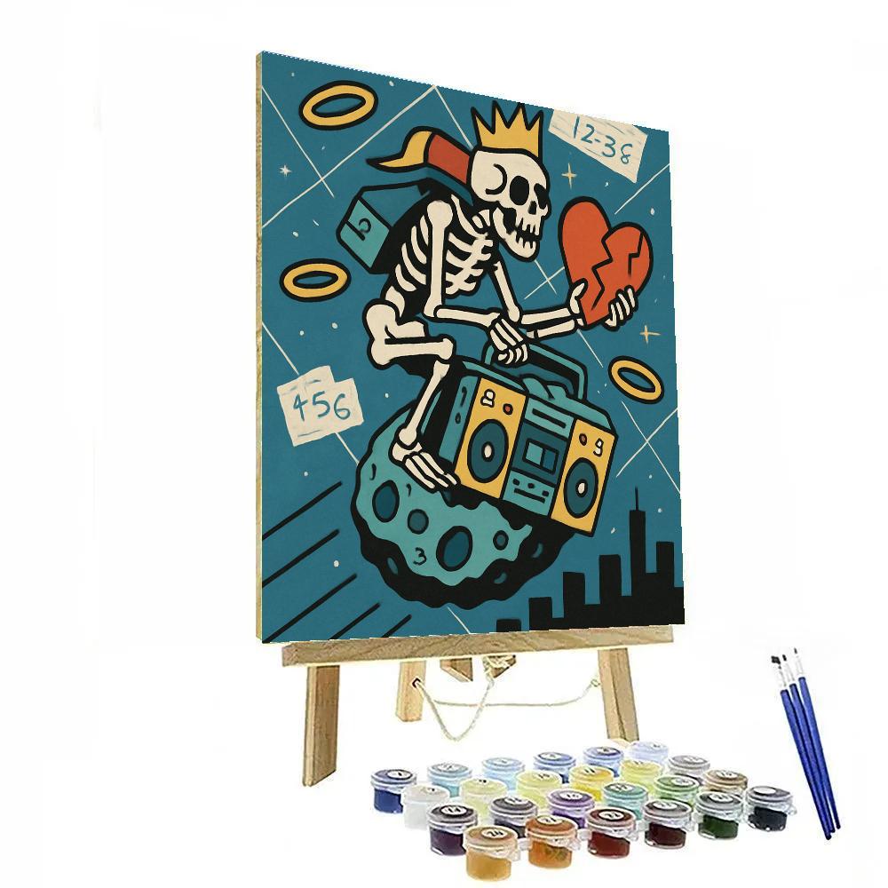 Basquiat Crowned Asteroid Courier Numbered painting kits