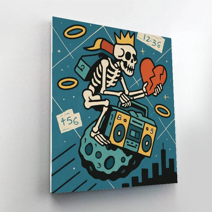 Basquiat Crowned Asteroid Courier Numbered painting kits