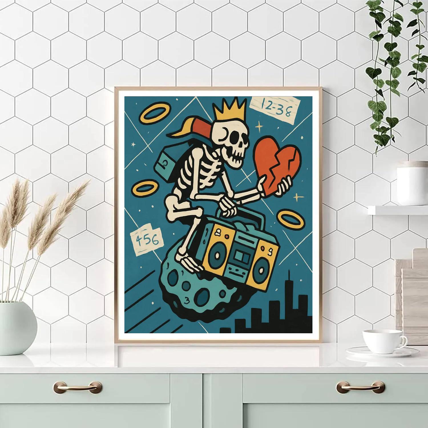 Basquiat Crowned Asteroid Courier Numbered painting kits