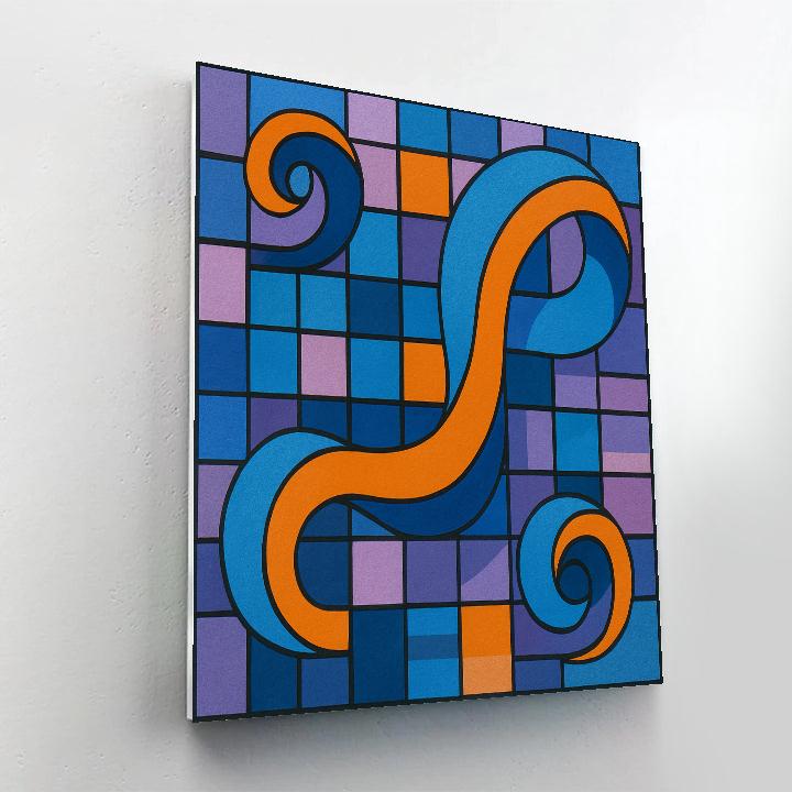 Kinetic Ribbon Field With Abstract Logic Paint by numbers art