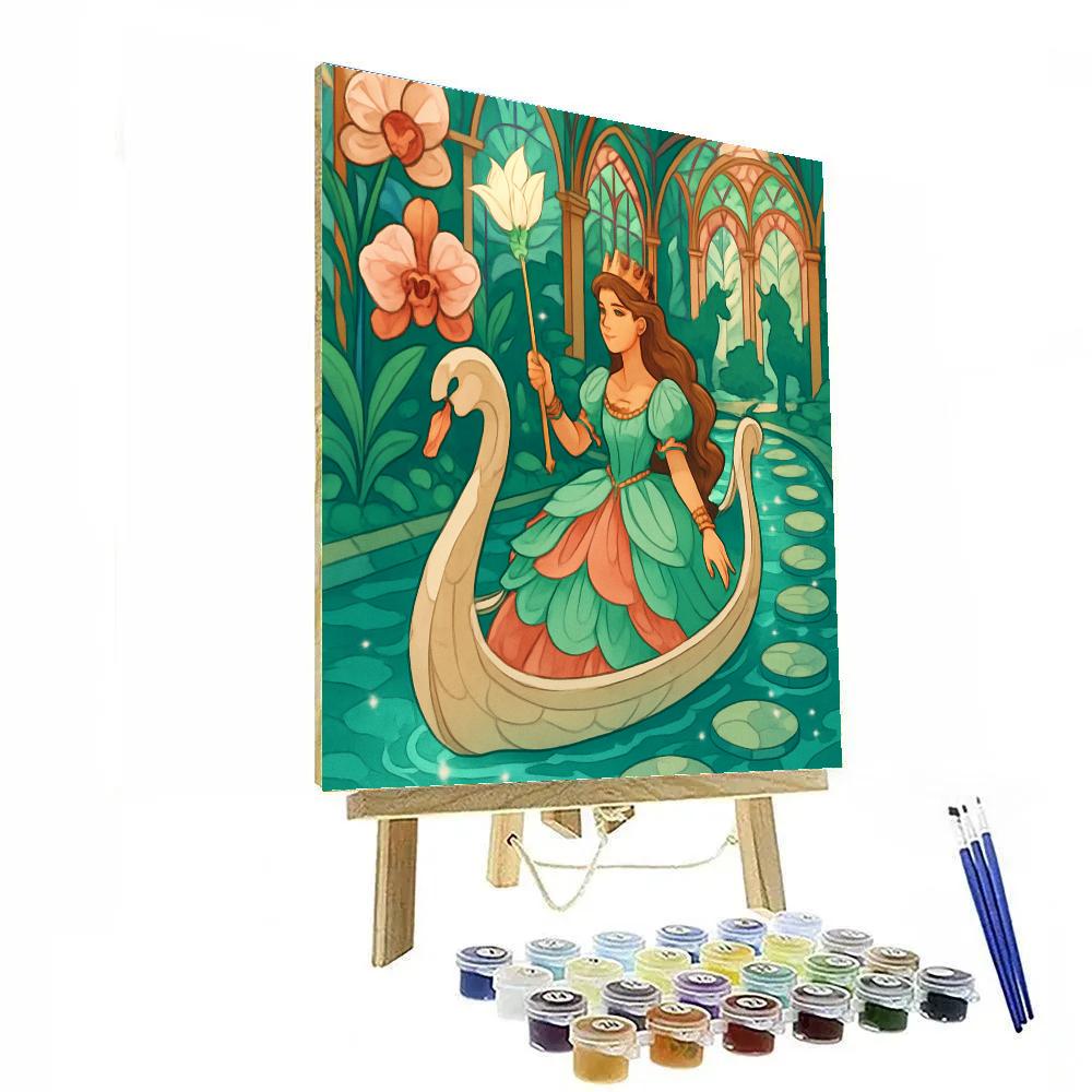 Crystal Canal Garden With Princess Paint by numbers art