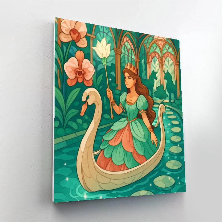 Crystal Canal Garden With Princess Paint by numbers art