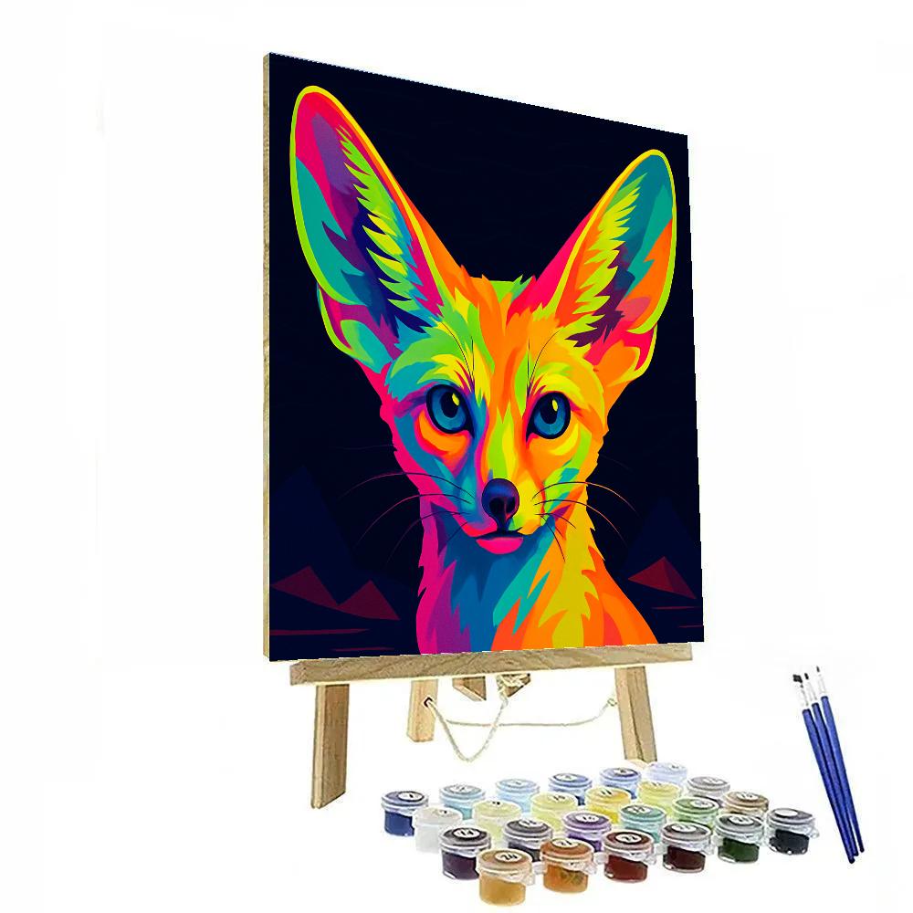 Neon Mirage Fennec Focus Paint by numbers art