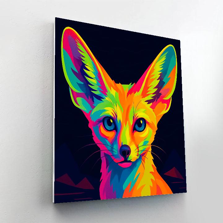 Neon Mirage Fennec Focus Paint by numbers art
