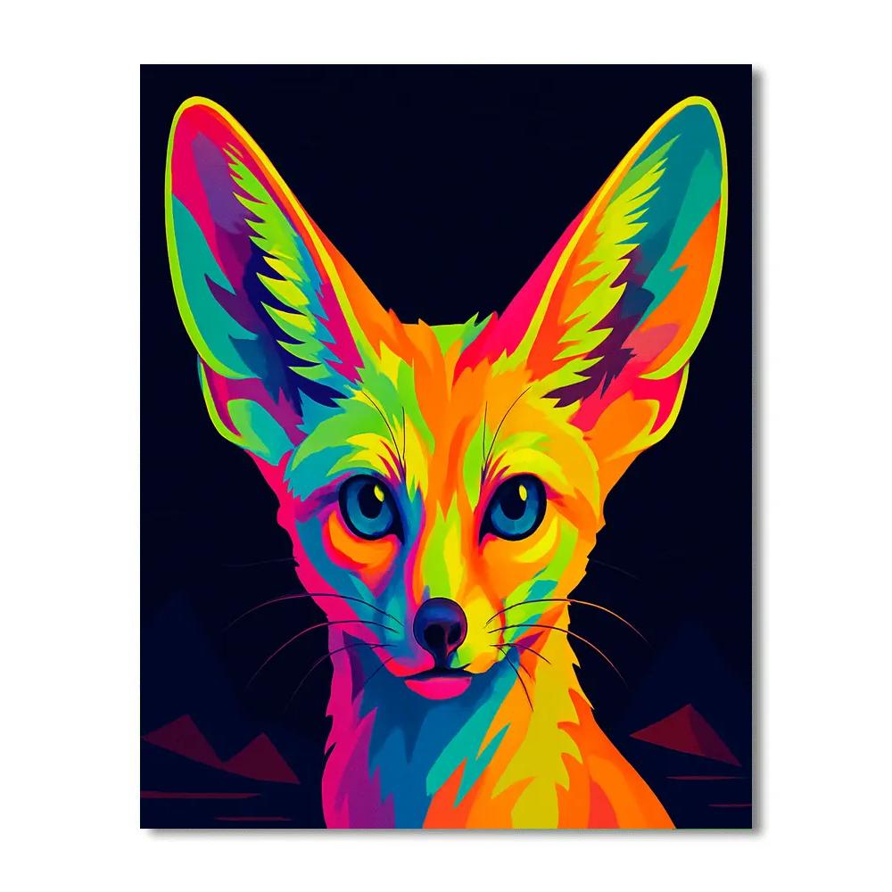 Neon Mirage Fennec Focus Paint by numbers art