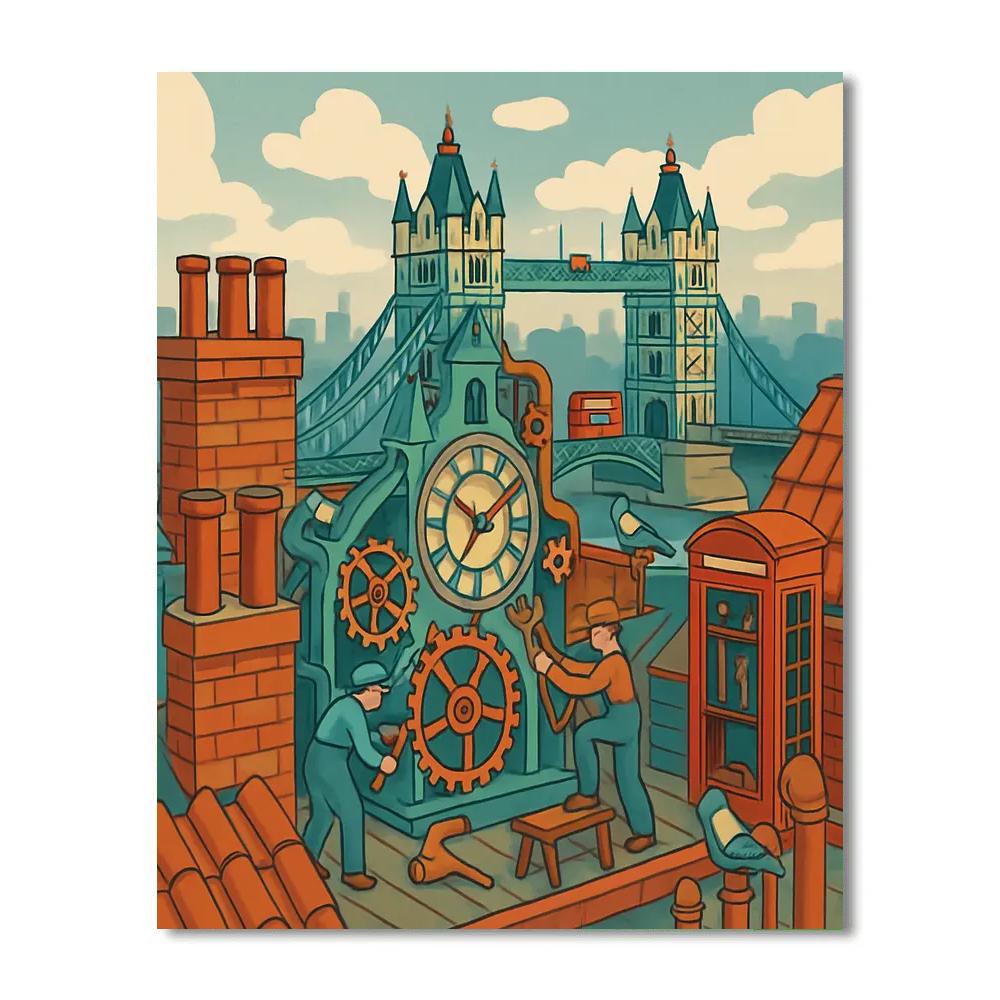 Skyline Clockwork London Crafted Paint by numbers art