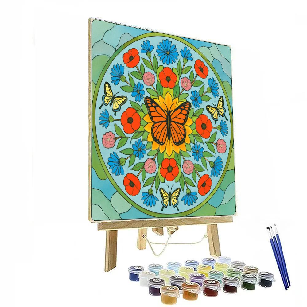 Butterfly Kaleidoscope Meadow Numbered painting kits