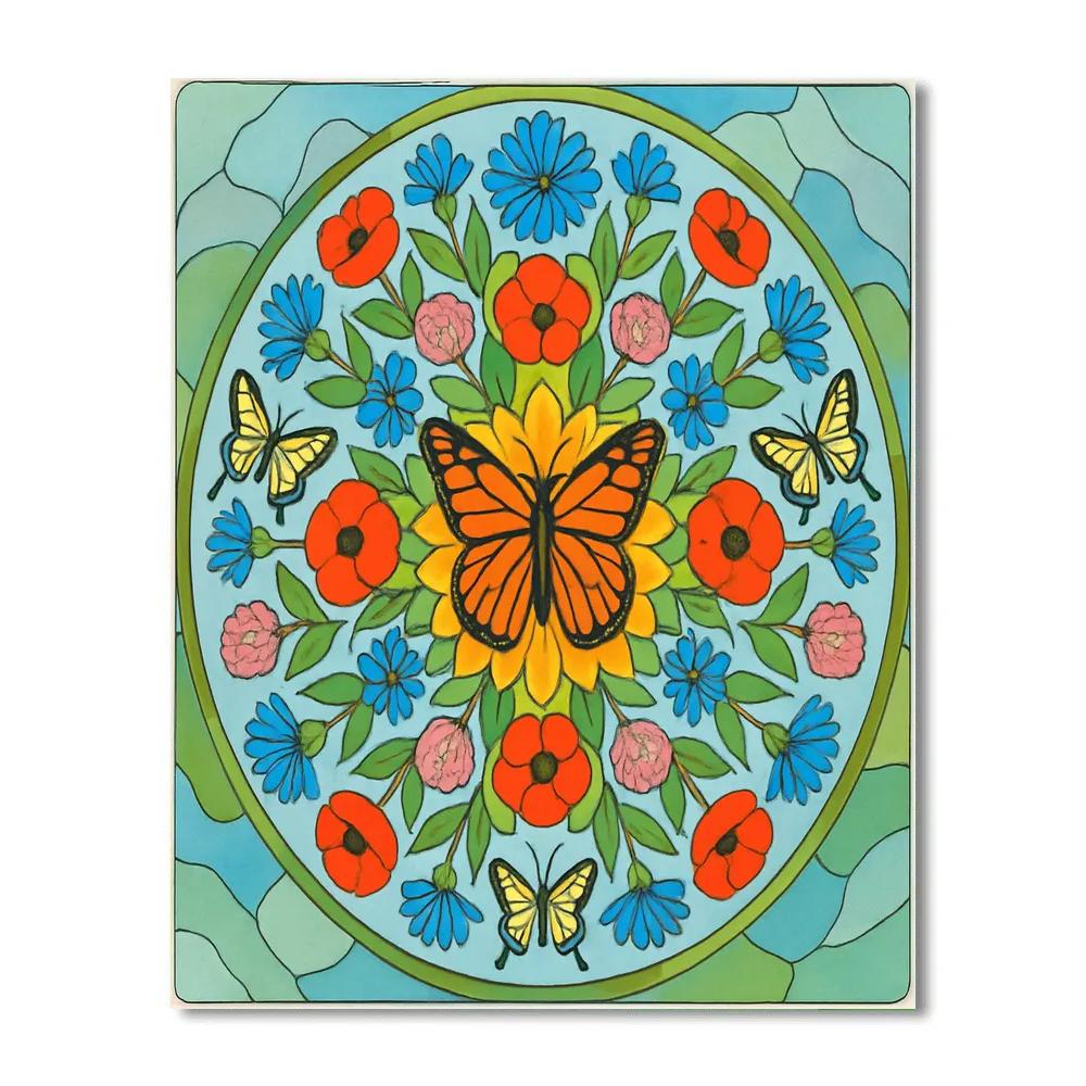 Butterfly Kaleidoscope Meadow Numbered painting kits