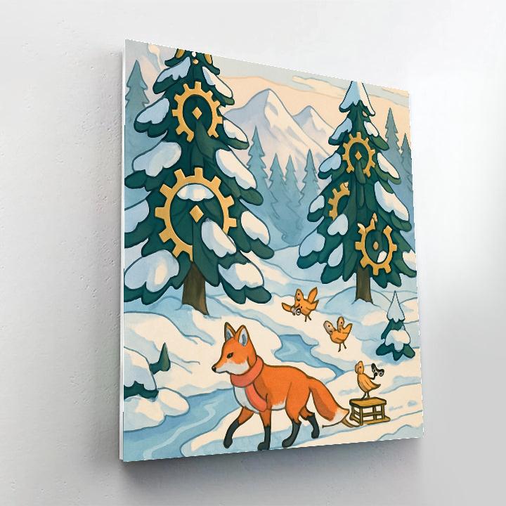 Clockwork Pine Grove, Winter Crafted Number painting