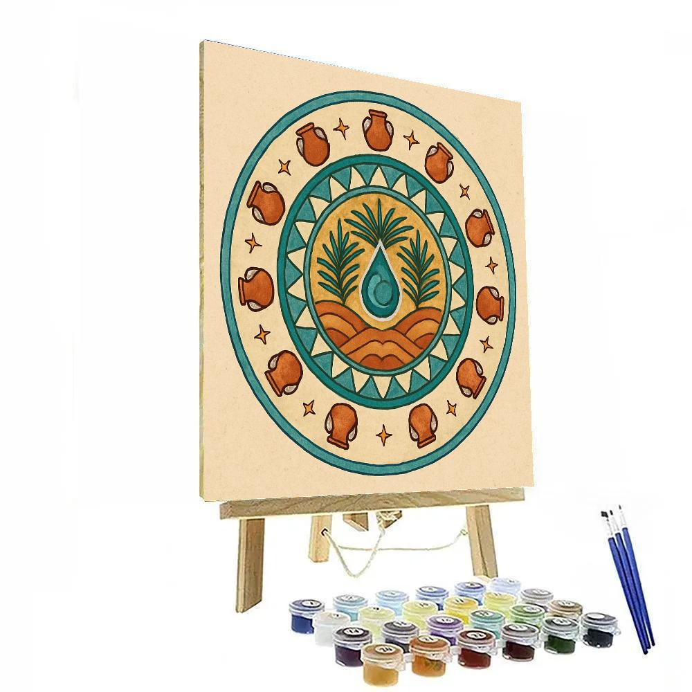 Oasis Geometry With Mandala Interior paint by color