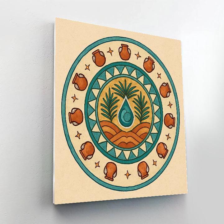 Oasis Geometry With Mandala Interior paint by color
