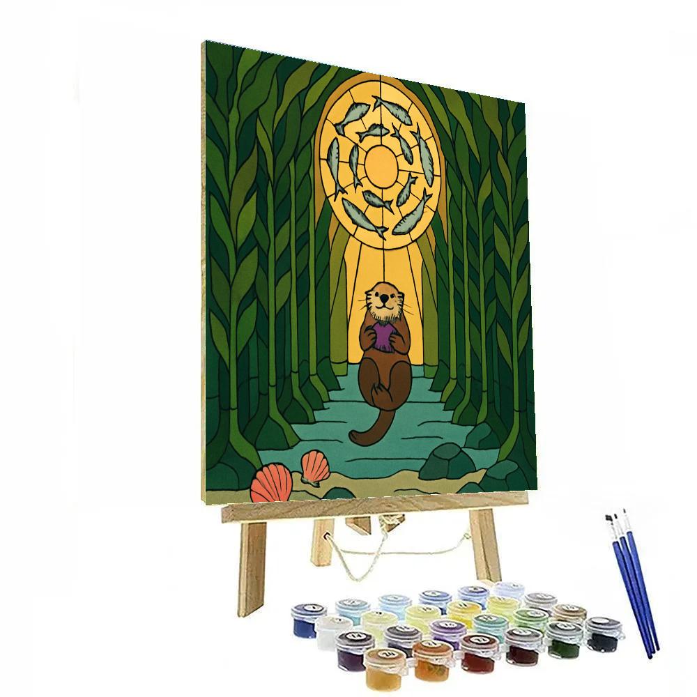 Kelp Cathedral With Ocean Sunrays Paint by numbers art