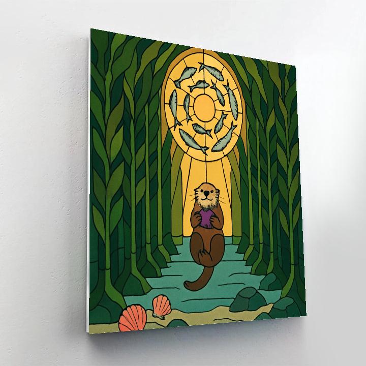 Kelp Cathedral With Ocean Sunrays Paint by numbers art