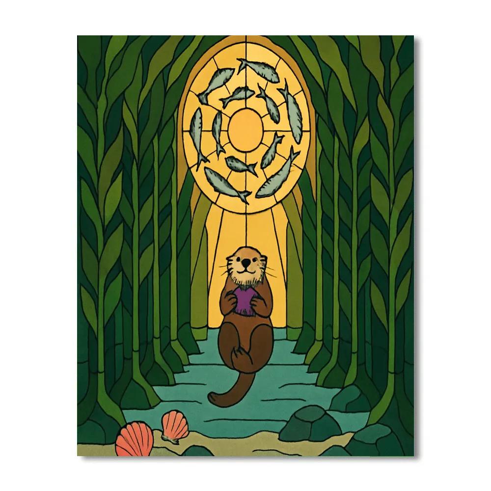 Kelp Cathedral With Ocean Sunrays Paint by numbers art