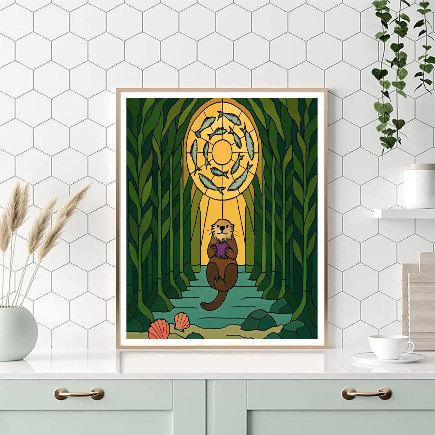 Kelp Cathedral With Ocean Sunrays Paint by numbers art