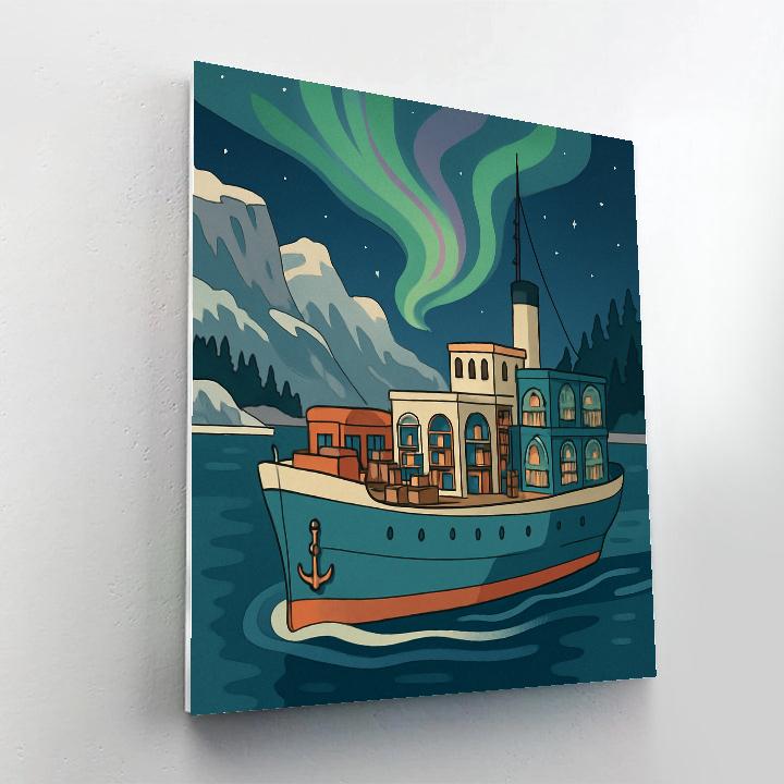 Floating Library Ship At Aurora Anchorage painting number kit